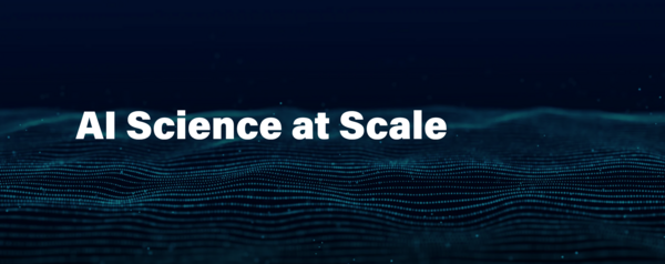 AI Science at Scale on blue background