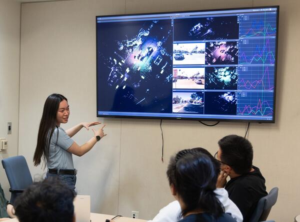 Students in UCR’s Collaborative Intelligence Systems Lab, which innovates in cooperative robots and networked autonomous systems.